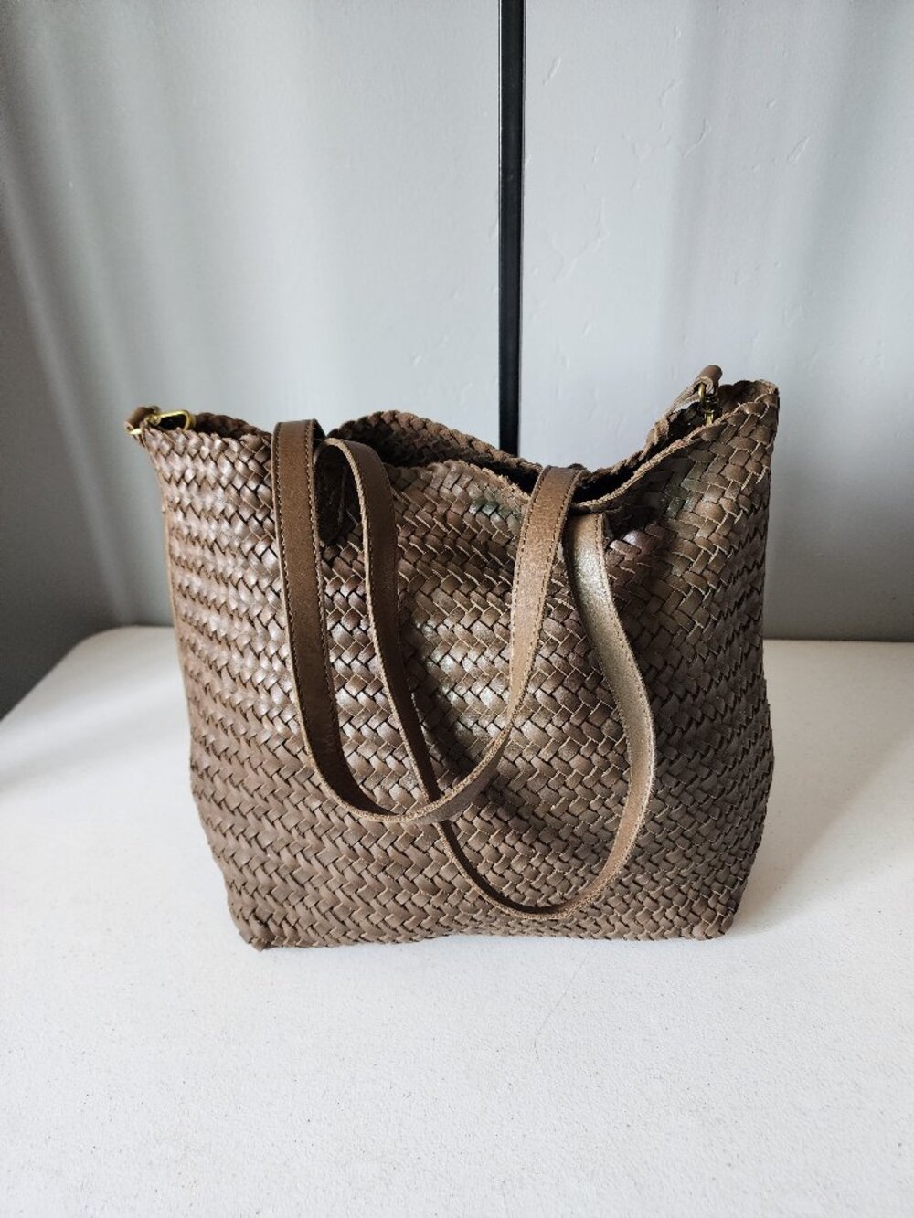 Madewell Brown Woven Tote "EUC" - Picture 3 of 16